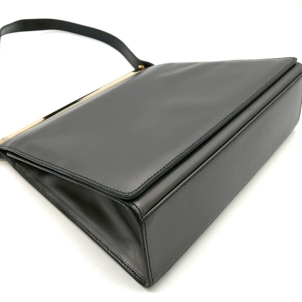 Gucci 001 2058 Shoulder Bag Leather Gray Pre-owned