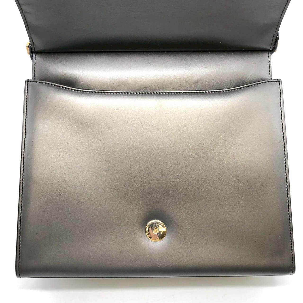 Gucci 001 2058 Shoulder Bag Leather Gray Pre-owned