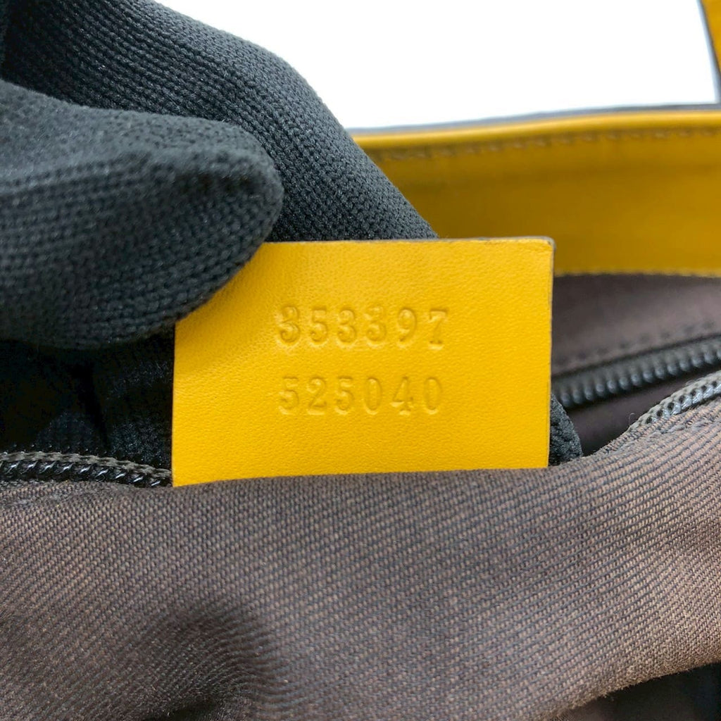 Gucci 353397 Diamante Tote Bag/Shoulder Bag Leather Yellow Pre-owned