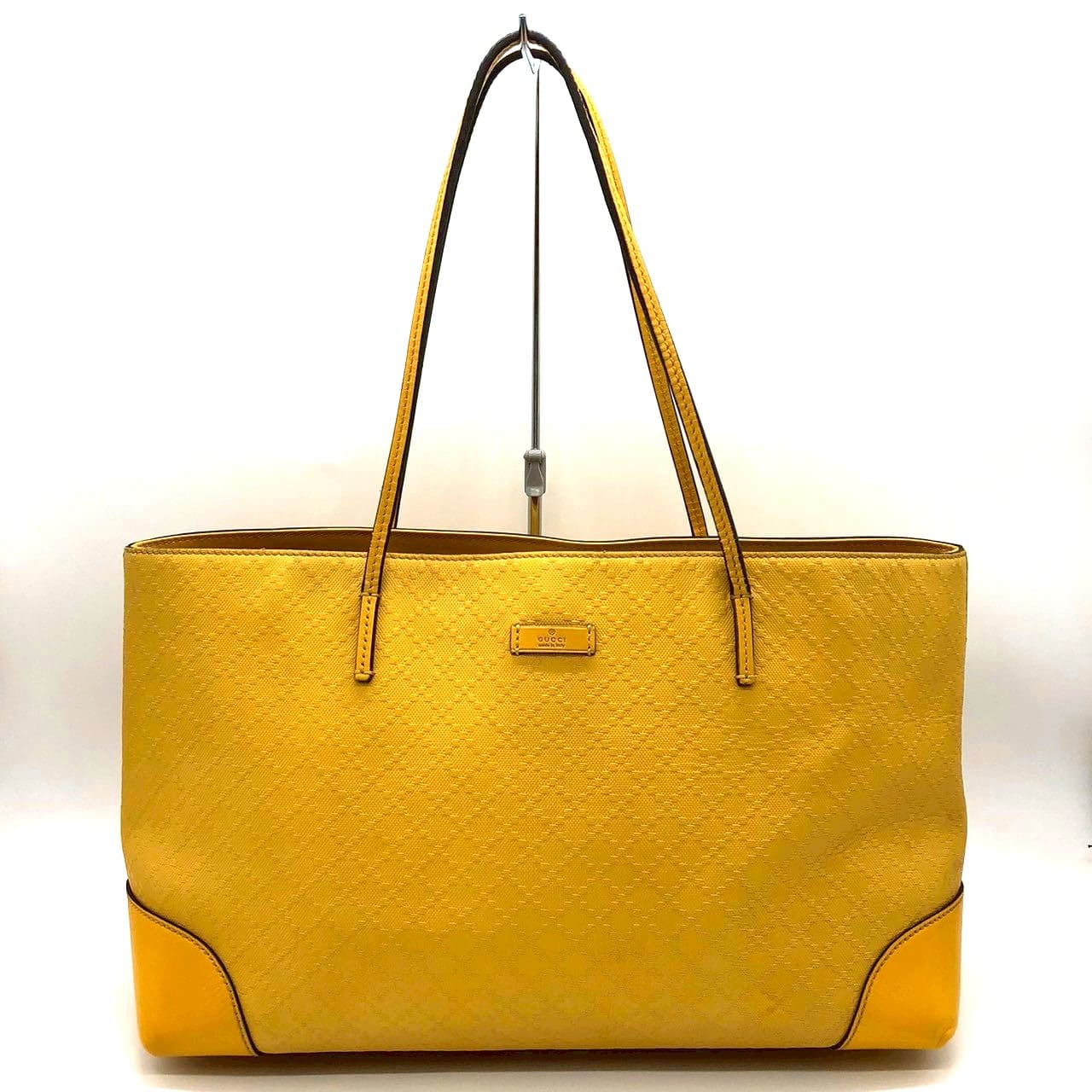 Gucci 353397 Diamante Tote Bag/Shoulder Bag Leather Yellow Pre-owned