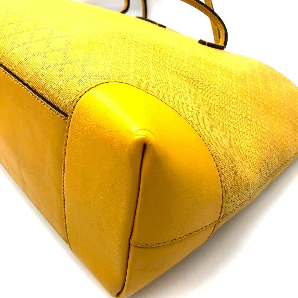 Gucci 353397 Diamante Tote Bag/Shoulder Bag Leather Yellow Pre-owned