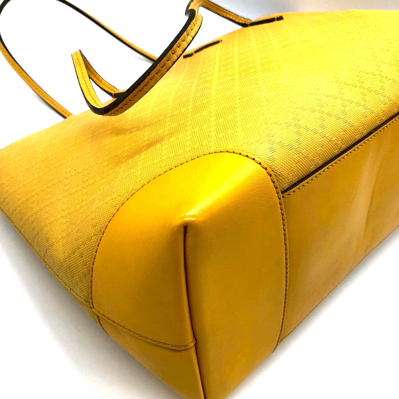 Gucci 353397 Diamante Tote Bag/Shoulder Bag Leather Yellow Pre-owned