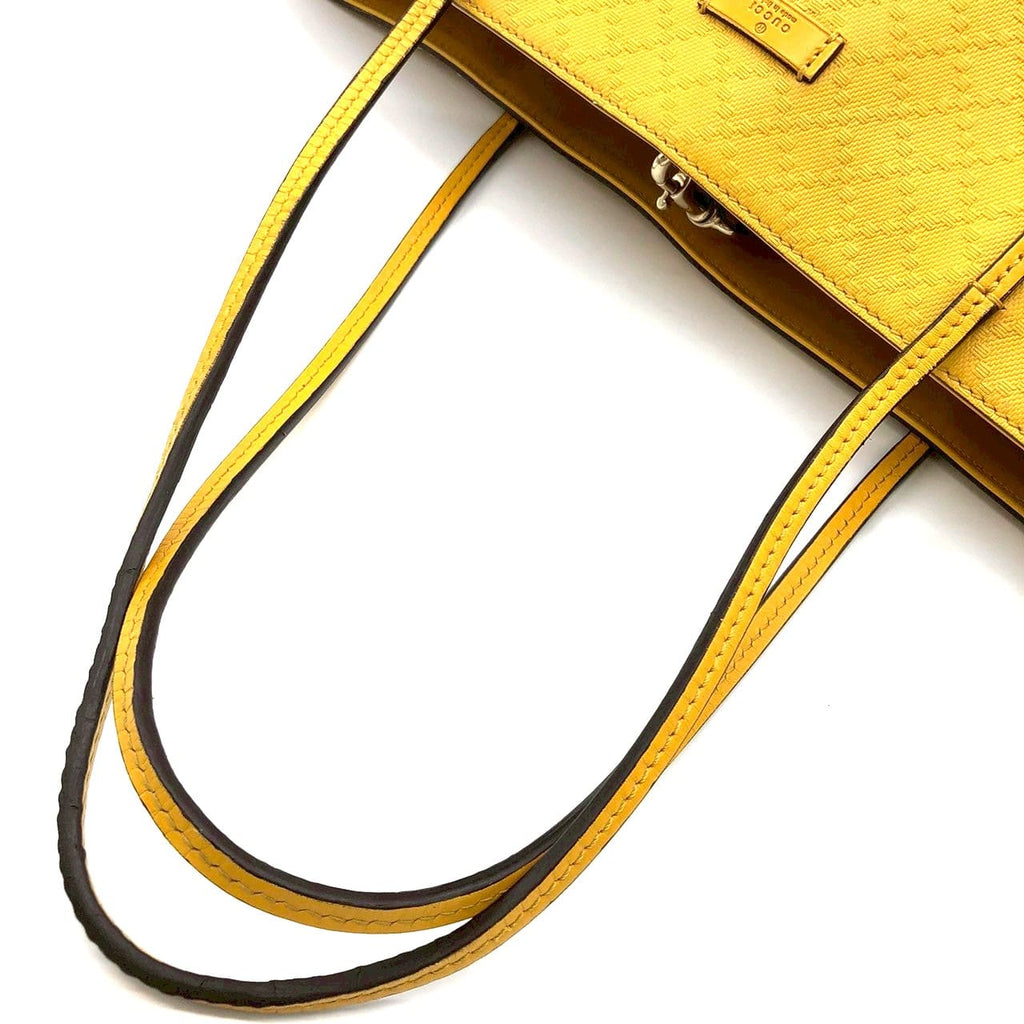 Gucci 353397 Diamante Tote Bag/Shoulder Bag Leather Yellow Pre-owned