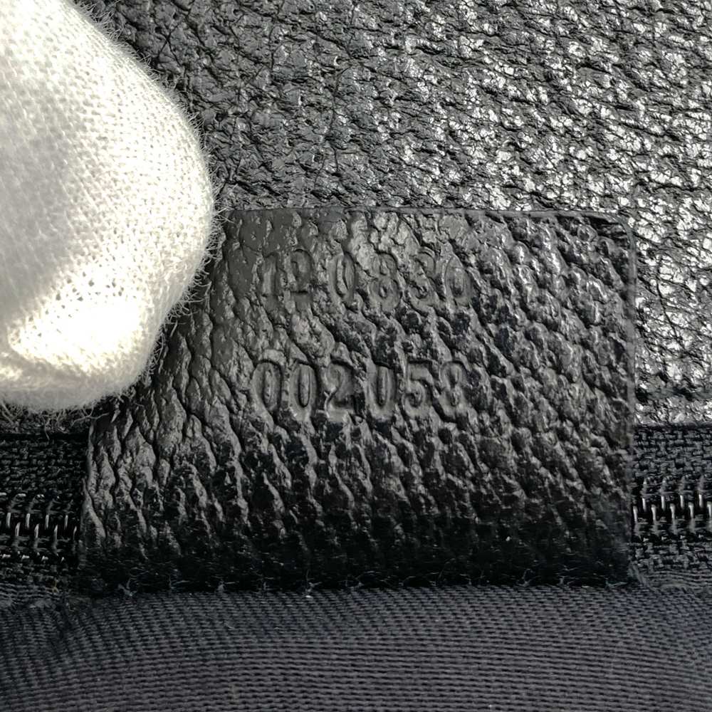 GUCCI 120836 Handbag Tote Bag Black GG Canvas Leather Women's Men's Fashion Vintage PRE-OWNED