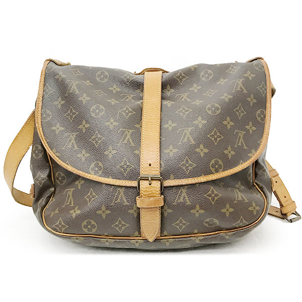 Louis Vuitton M42254 Saumur 35 Crossbody Shoulder Bag Monogram Canvas Brown Pre-owned