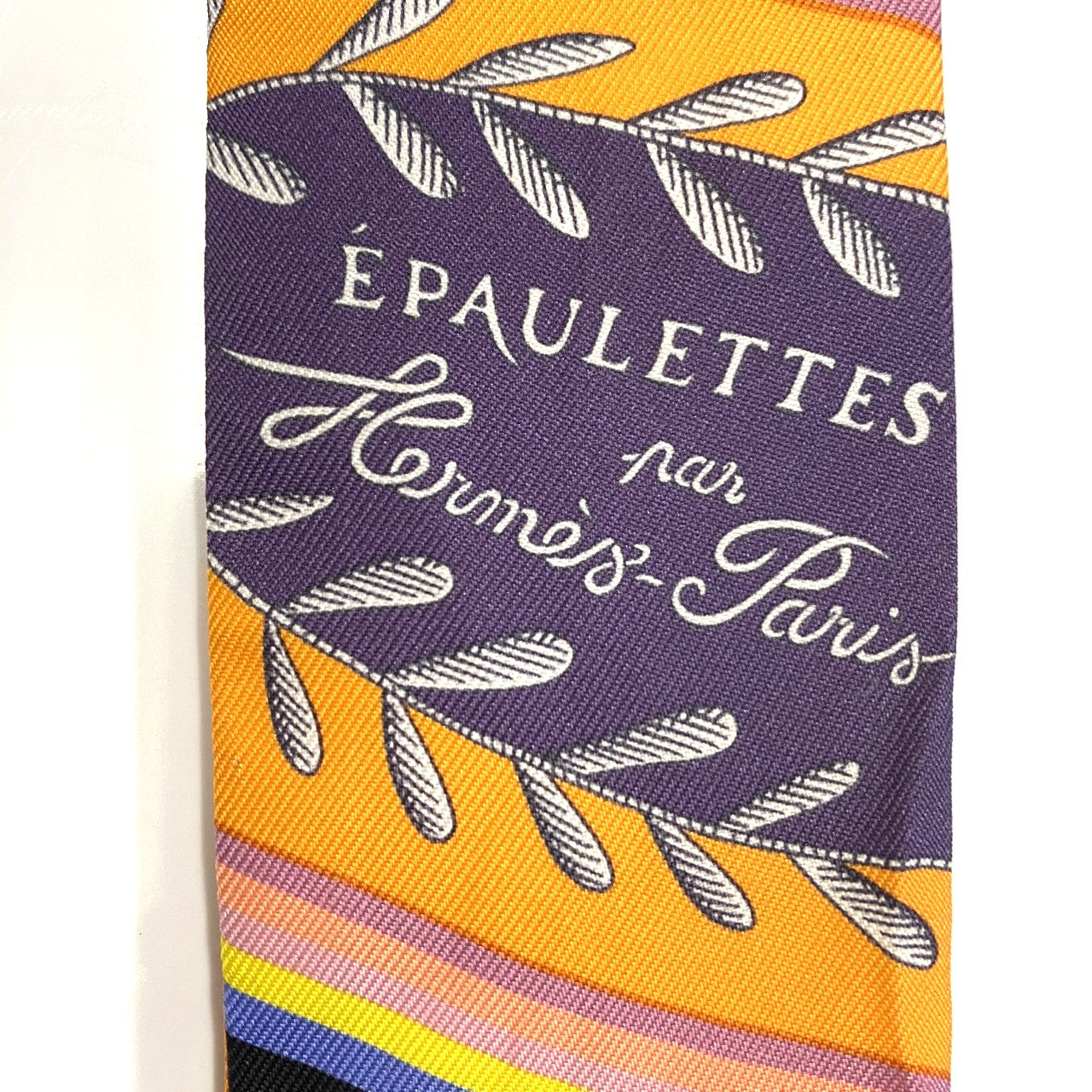 HERMES Twilly Scarf, EPAULETTES de GALA, Silk, Multicolor, Black, Women's, Brand Fashion, PRE-OWNED