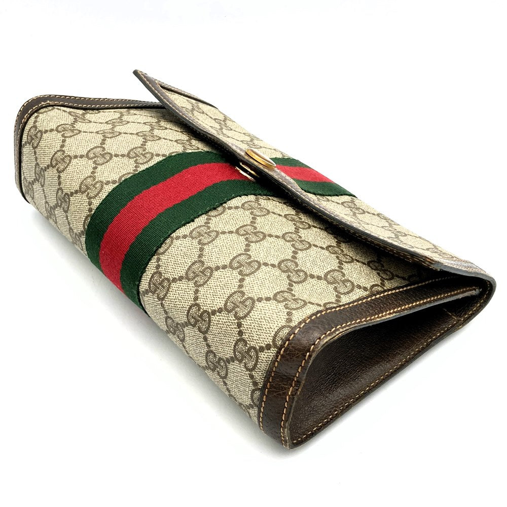 GUCCI Old Gucci 41 001 3087 25 Clutch Bag Second Bag Vintage Accessory GG Supreme Brown PRE-OWNED