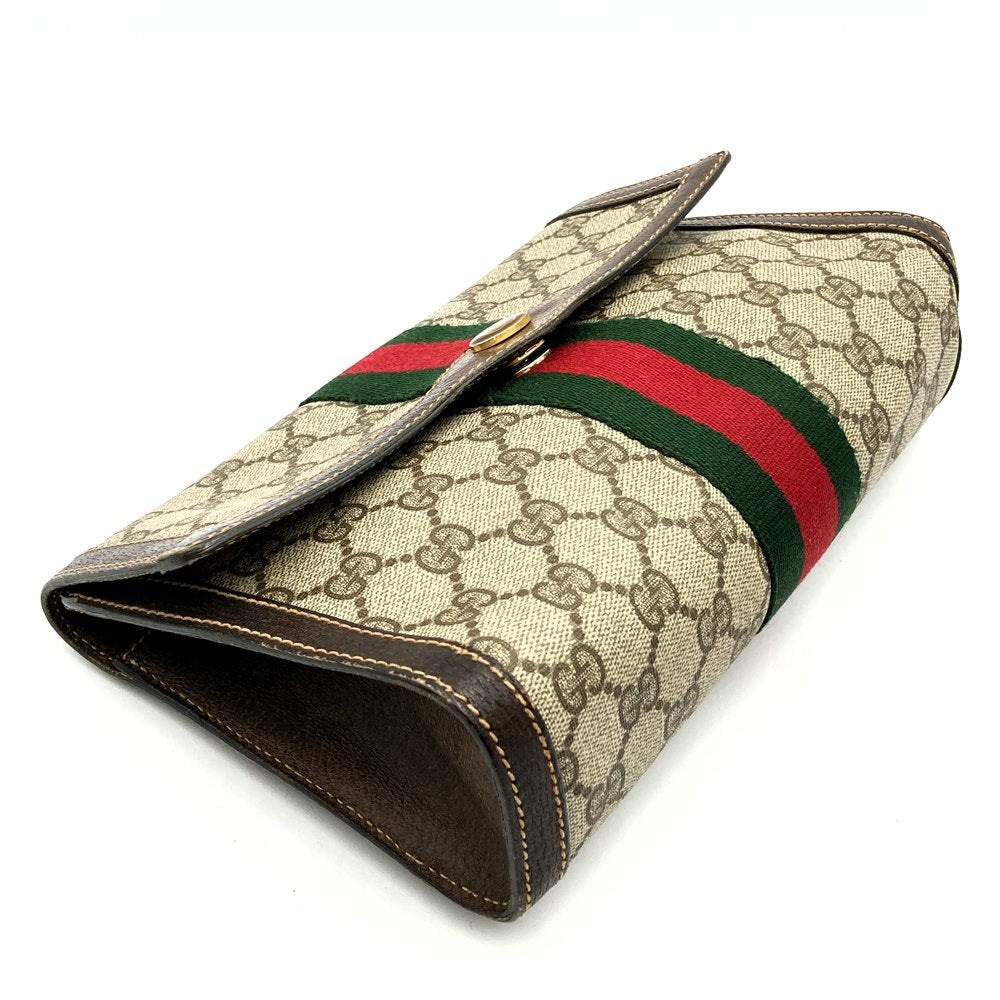 GUCCI Old Gucci 41 001 3087 25 Clutch Bag Second Bag Vintage Accessory GG Supreme Brown PRE-OWNED