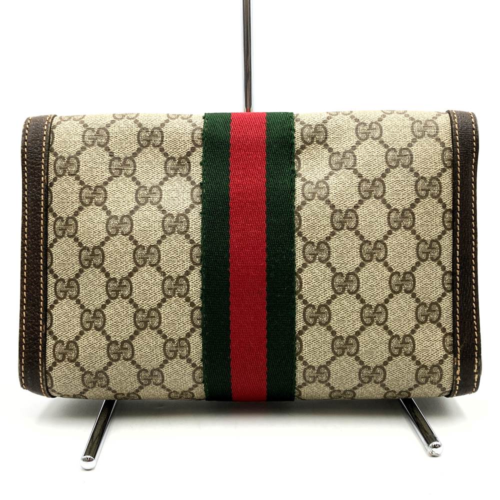 GUCCI Old Gucci 41 001 3087 25 Clutch Bag Second Bag Vintage Accessory GG Supreme Brown PRE-OWNED