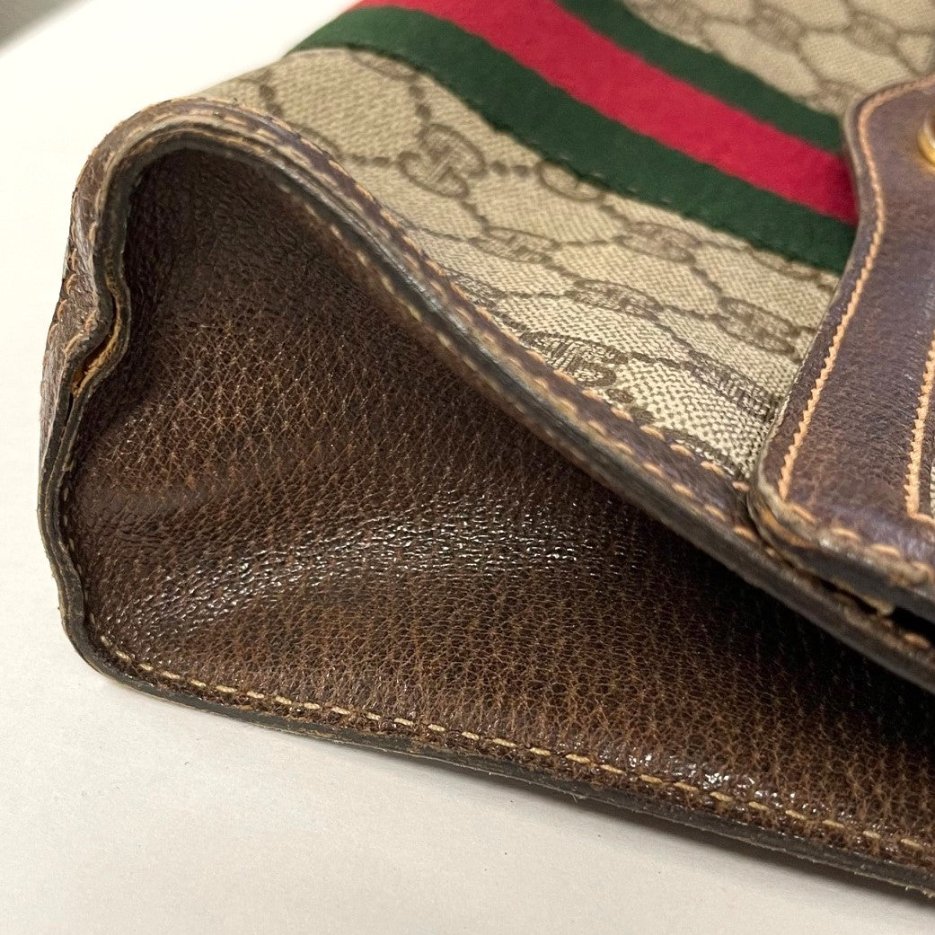 GUCCI Old Gucci 41 001 3087 25 Clutch Bag Second Bag Vintage Accessory GG Supreme Brown PRE-OWNED