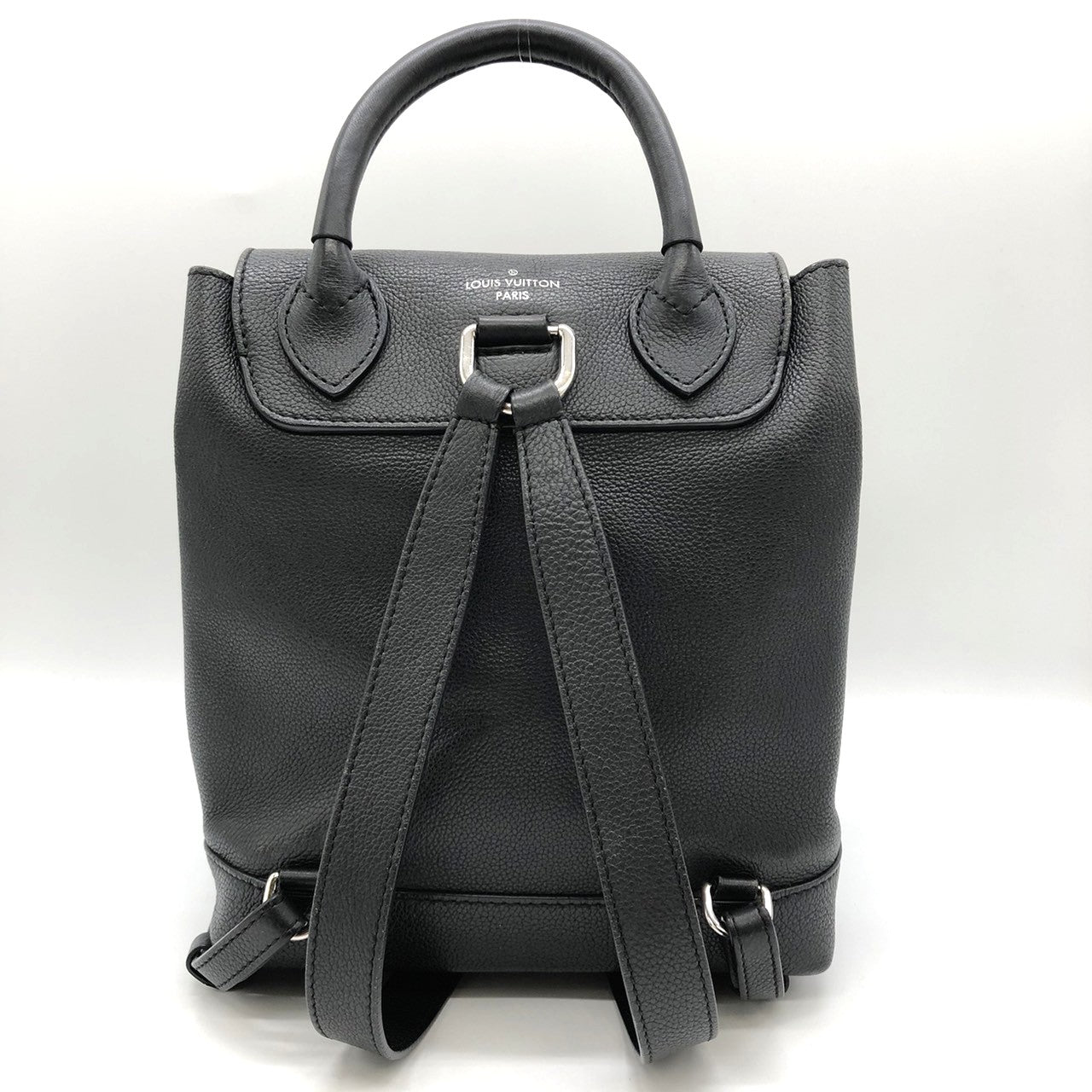LOUIS VUITTON Lockme Backpack M41815, Black Leather, Women's PRE-OWNED