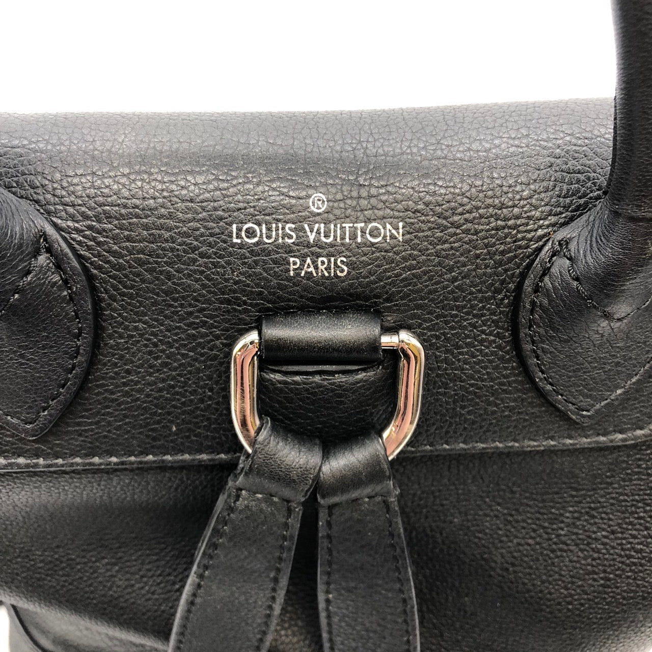 LOUIS VUITTON Lockme Backpack M41815, Black Leather, Women's PRE-OWNED