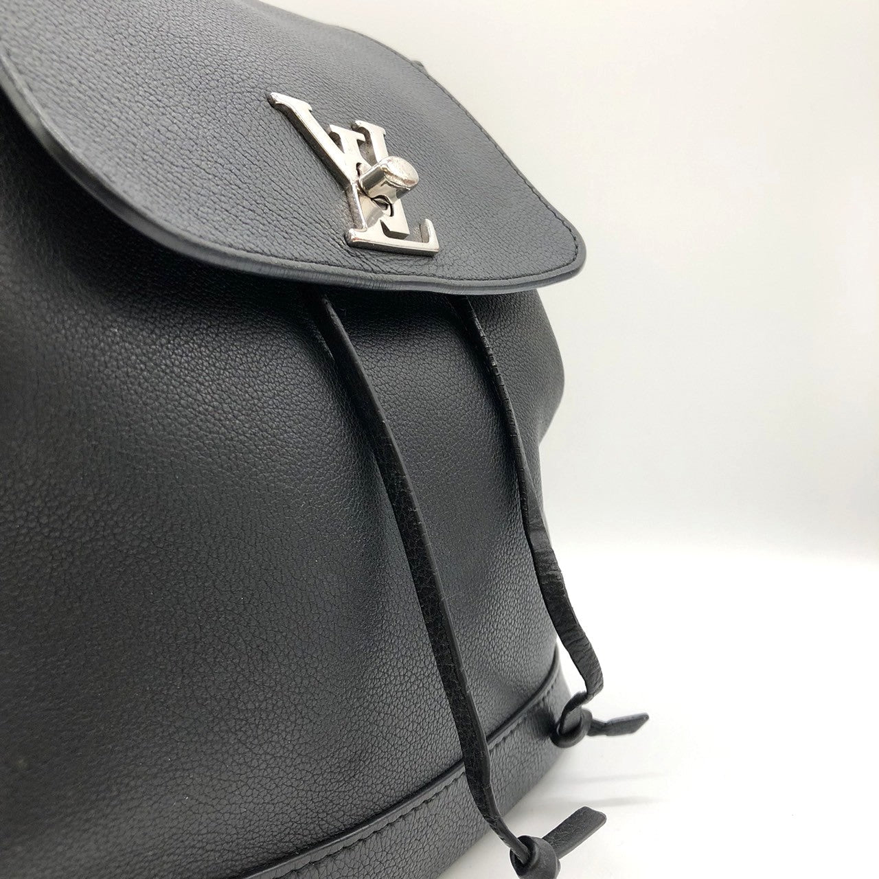 LOUIS VUITTON Lockme Backpack M41815, Black Leather, Women's PRE-OWNED
