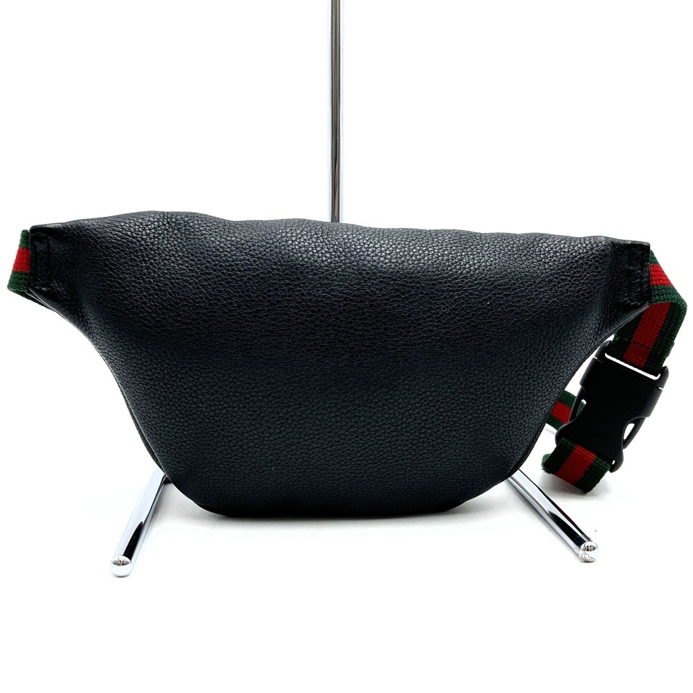 Gucci 527792 Sherry Line Small Waist Bag/Body Bag Leather Black Pre-owned