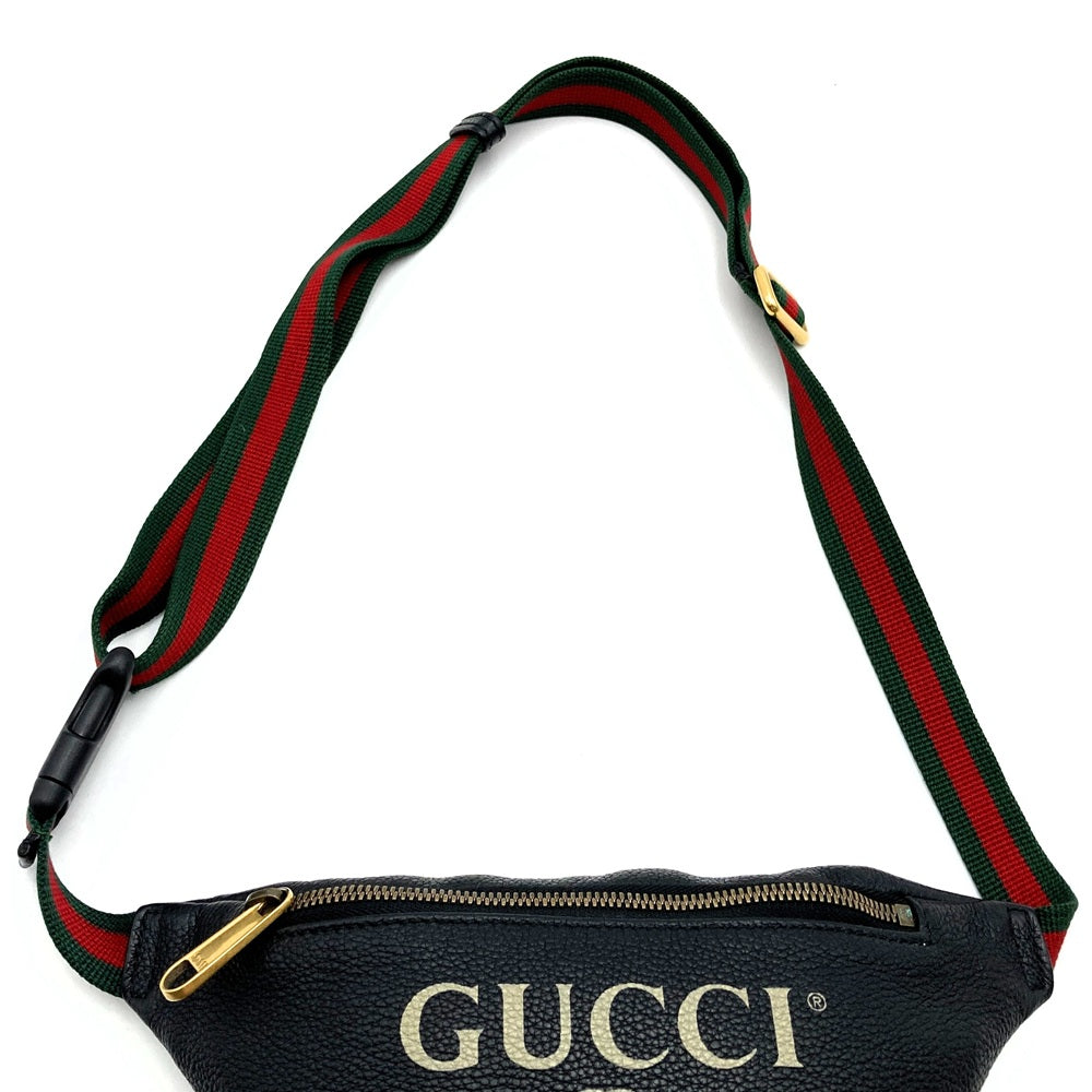 Gucci 527792 Sherry Line Small Waist Bag/Body Bag Leather Black Pre-owned