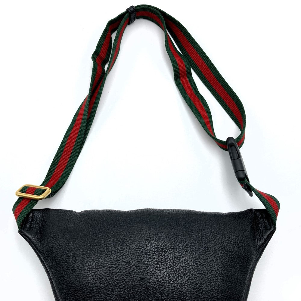 Gucci 527792 Sherry Line Small Waist Bag/Body Bag Leather Black Pre-owned