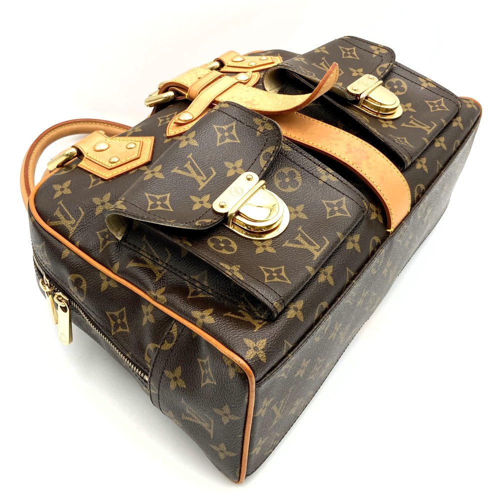 Louis Vuitton M40025 Manhattan GM Handbag Monogram Canvas Brown Pre-owned