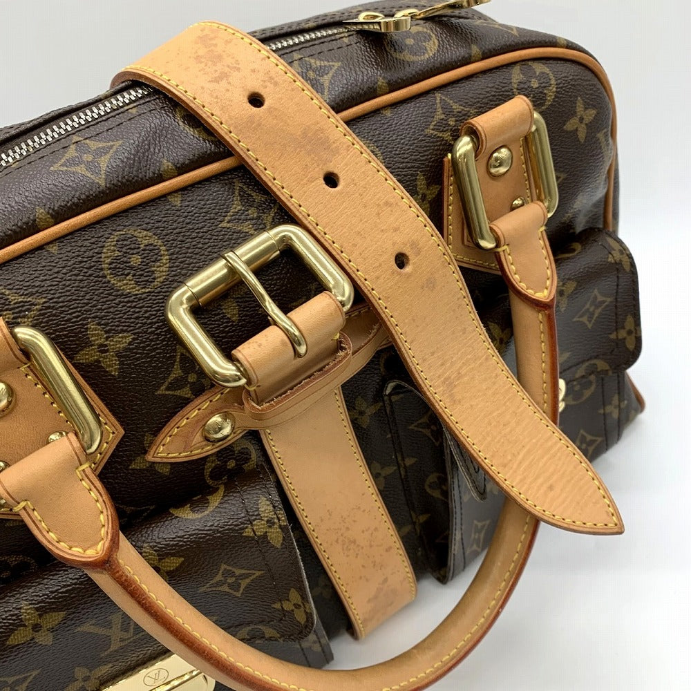 Louis Vuitton M40025 Manhattan GM Handbag Monogram Canvas Brown Pre-owned