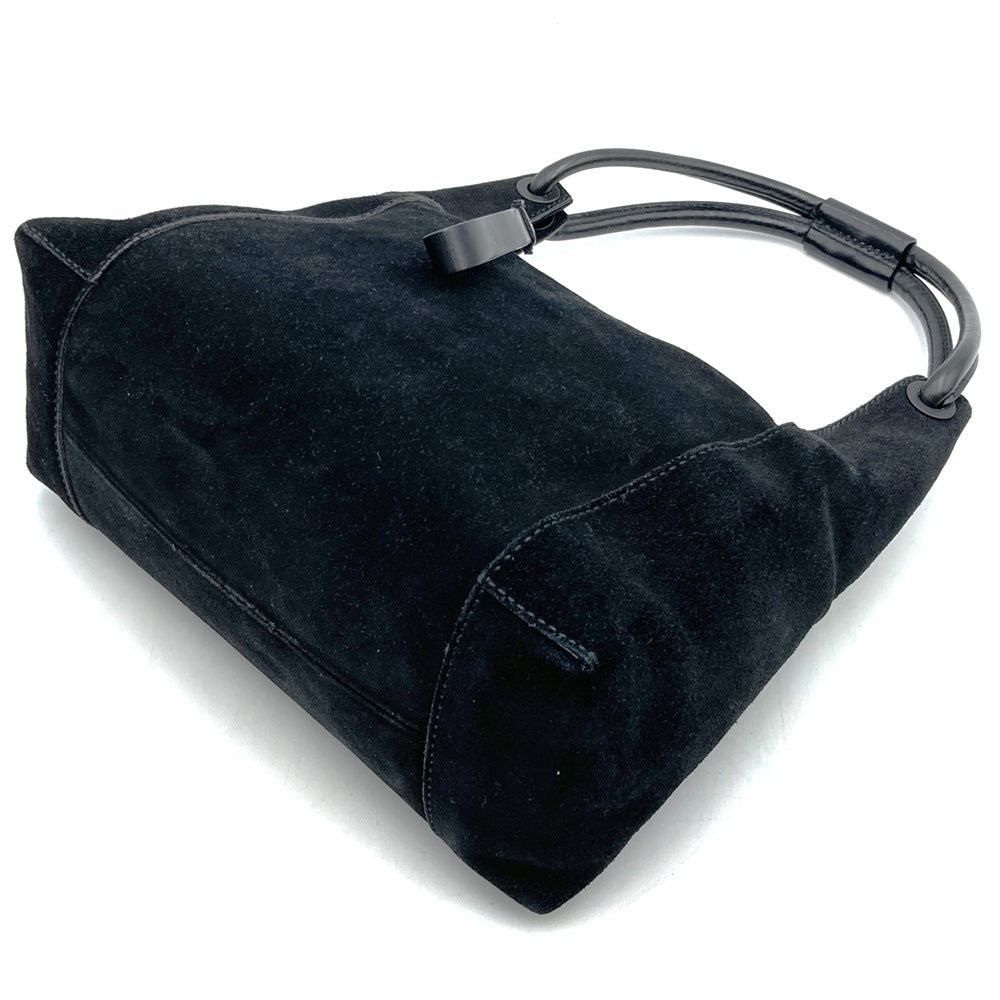 GUCCI 101333 Handbag Shoulder Bag Suede Black Women's PRE-OWNED