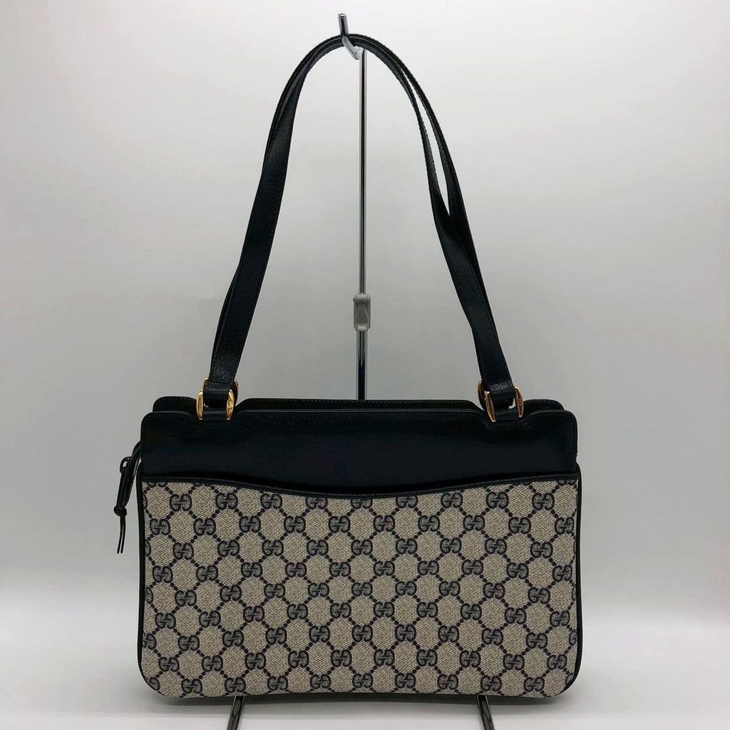 Gucci 86 02 Shoulder Bag/Handbag/Tote GG Supreme Leather Navy Pre-owned