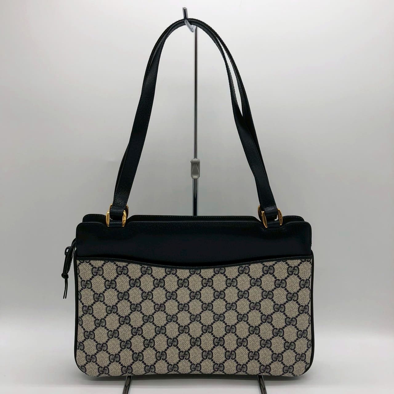 Gucci 86 02 Shoulder Bag/Handbag/Tote GG Supreme Leather Navy Pre-owned