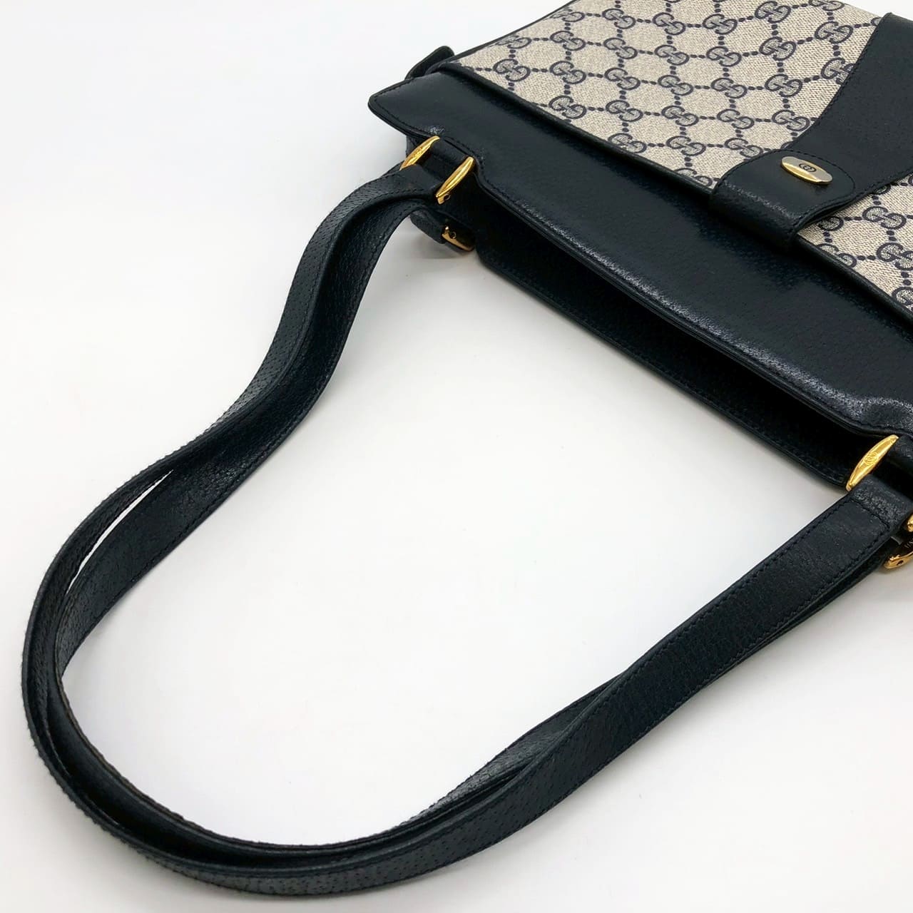 Gucci 86 02 Shoulder Bag/Handbag/Tote GG Supreme Leather Navy Pre-owned