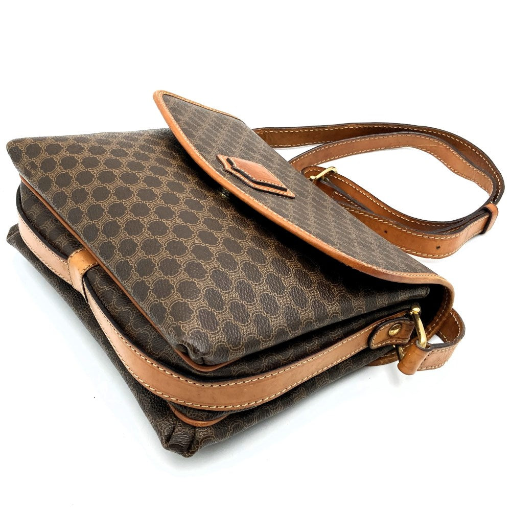 [Final Price Reduction!] CELINE Macadam Crossbody Shoulder Bag, Flap Type, PVC Leather, Brown, Vintage, Women's PRE-OWNED