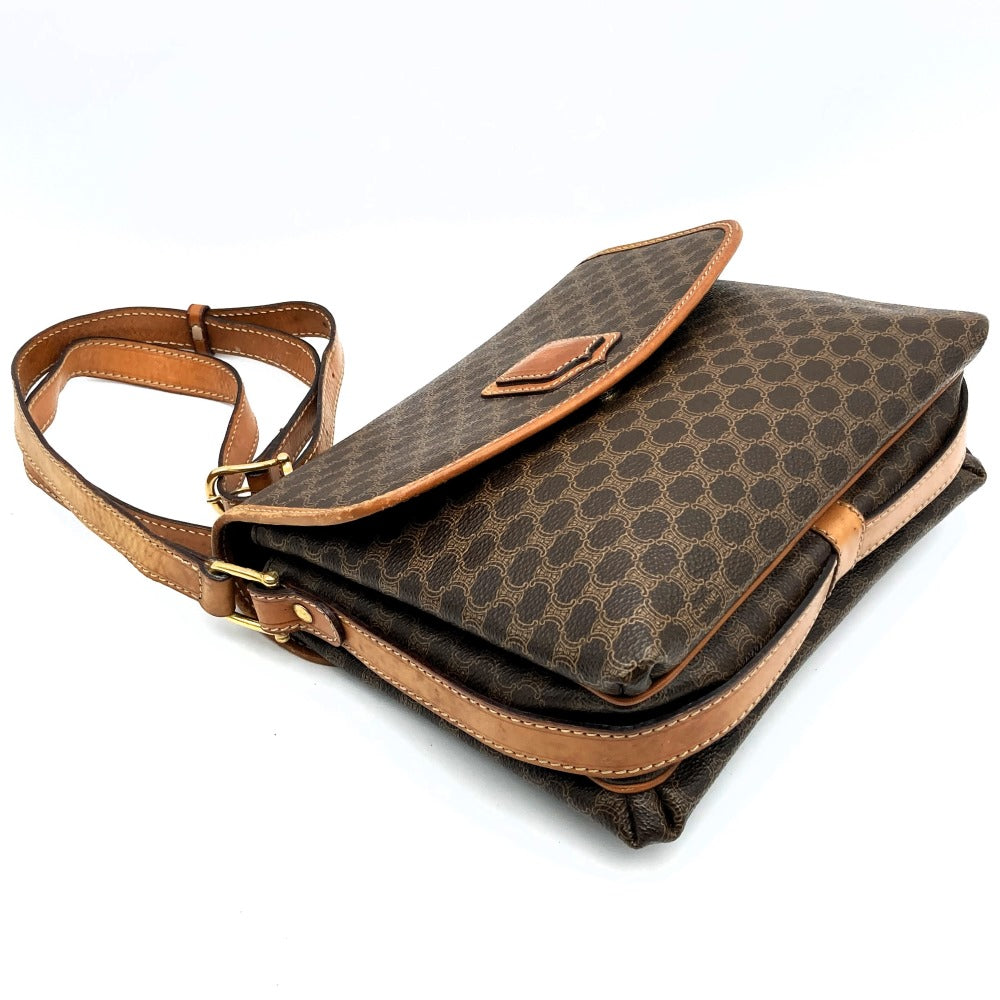 [Final Price Reduction!] CELINE Macadam Crossbody Shoulder Bag, Flap Type, PVC Leather, Brown, Vintage, Women's PRE-OWNED