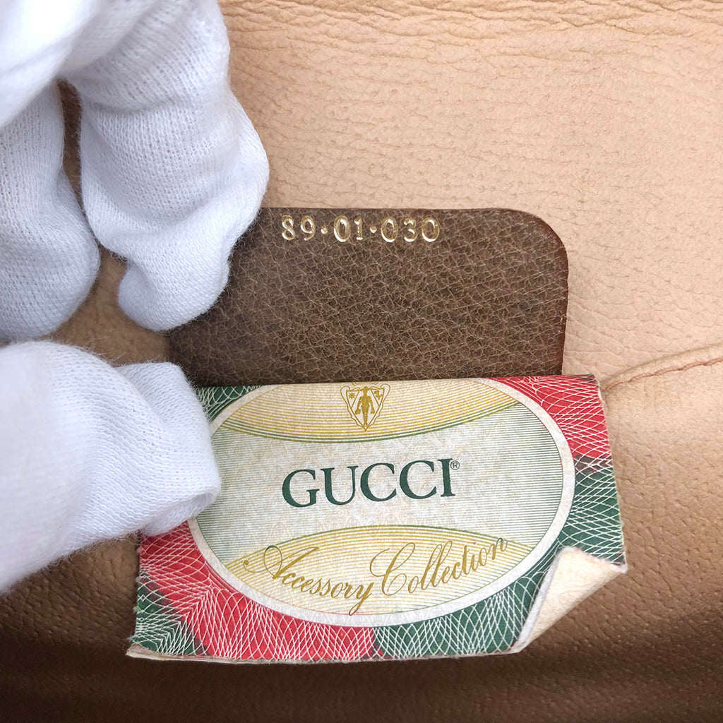 Gucci 89 01 030 Sherry Line Clutch Bag GG Supreme Brown Pre-owned