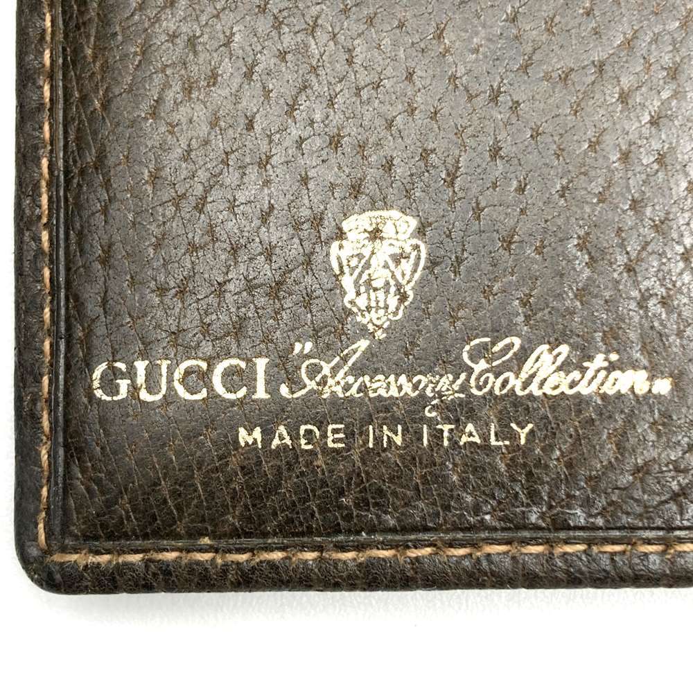 Gucci Sherry Line Bi-fold Wallet GG Supreme Canvas/Leather Brown Pre-owned