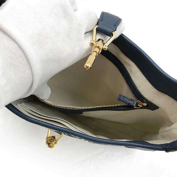 [CLEARANCE]Gucci New Jackie Flora 550152 Shoulder Bag, One-Handle Canvas, Navy, Floral Print PRE-OWNED