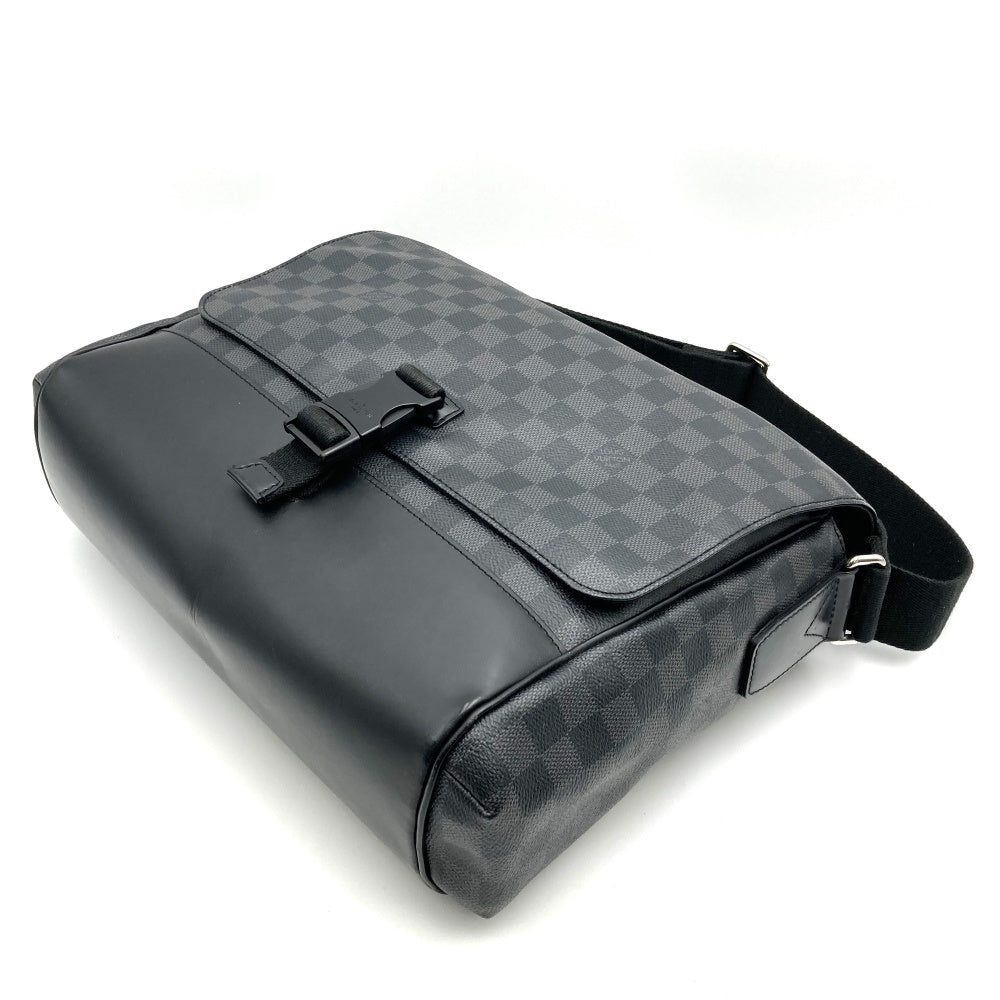 Louis Vuitton N41458 Messenger MM Crossbody Shoulder Bag Damier Graphite PVC/Leather Black Pre-owned