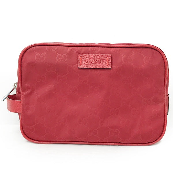 Gucci 510338 Second Bag/Pouch Nylon/Leather Red Pre-owned