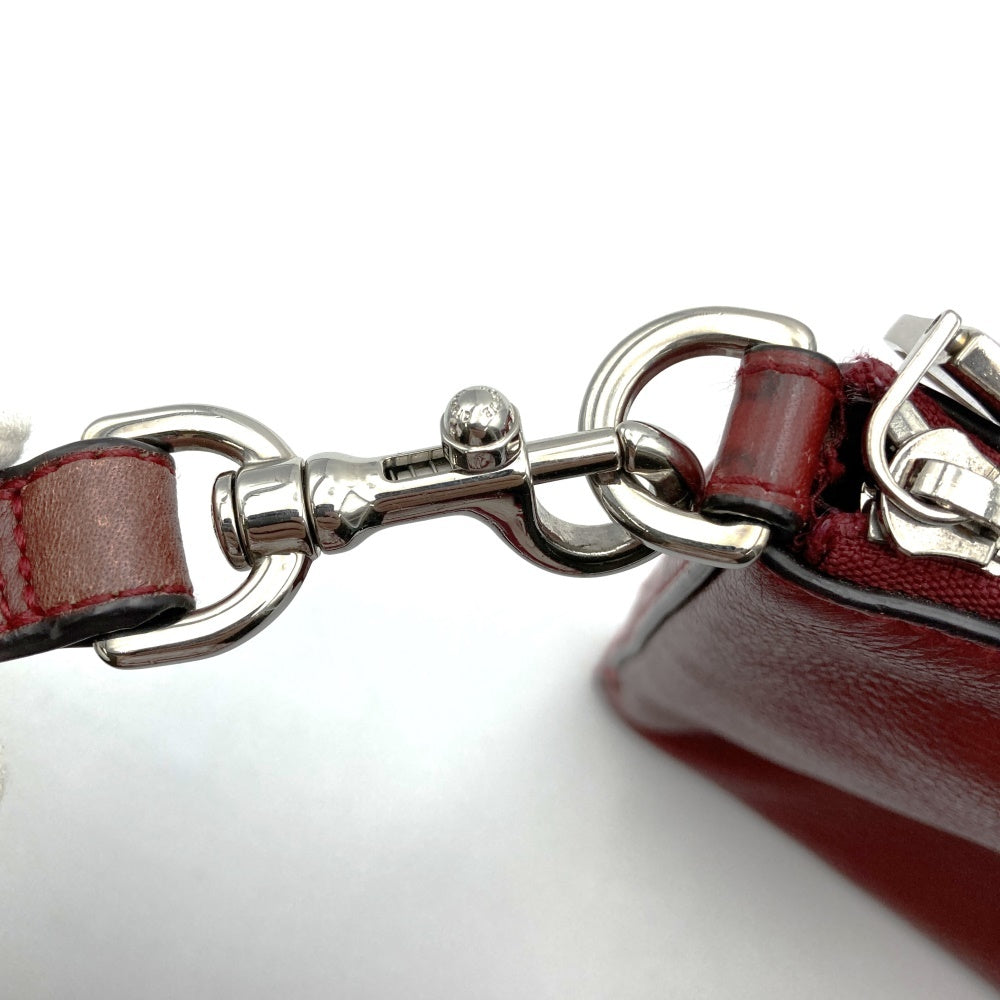LOEWE Slim Shoulder Bag Heritage Leather Red 061005 PRE-OWNED