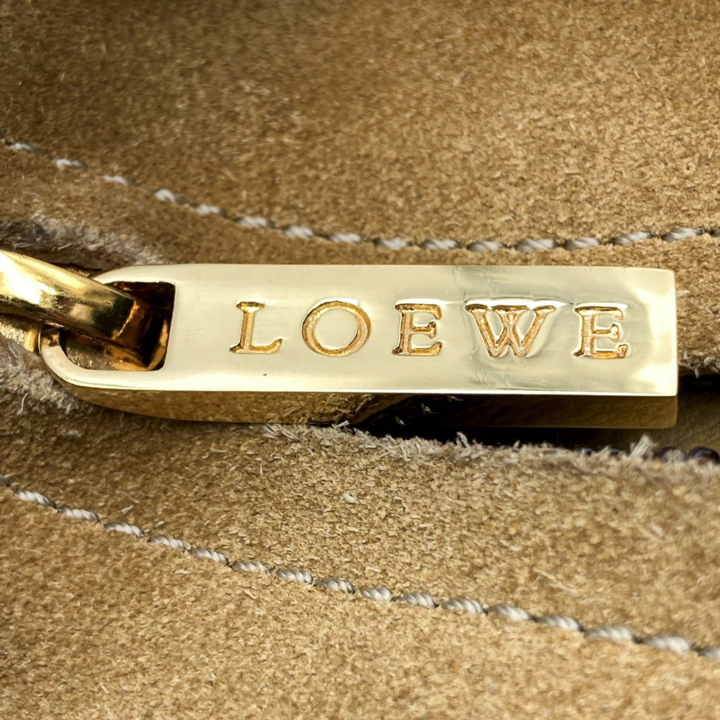 Loewe Handbag Suede Beige Pre-owned