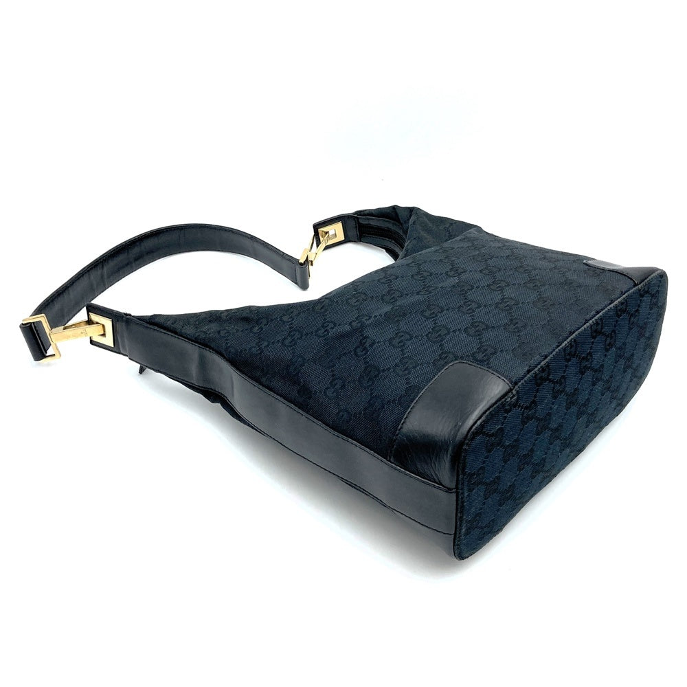 Gucci 001 4204 Shoulder Bag/Handbag in Black GG Canvas/Leather PRE-OWNED