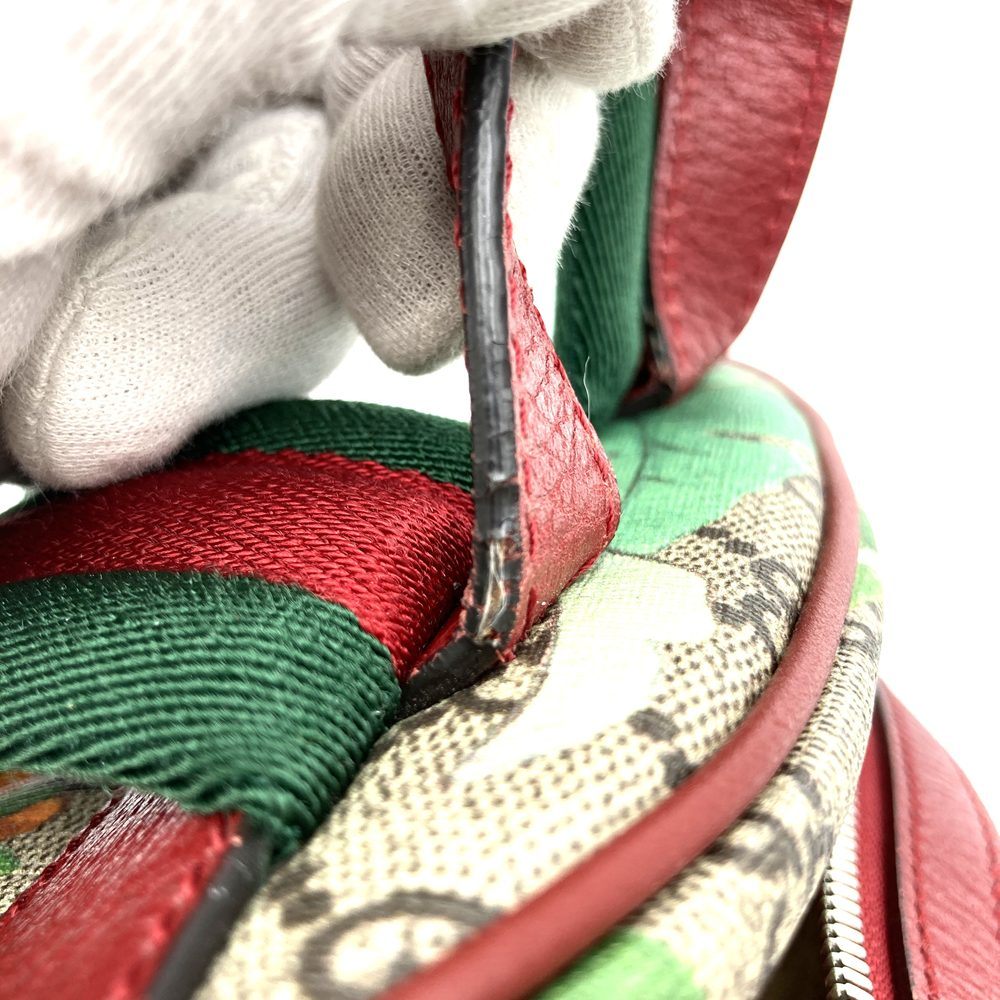 Gucci 427042 Tian Backpack/Daypack GG Supreme Canvas/Leather Multicolor Pre-owned