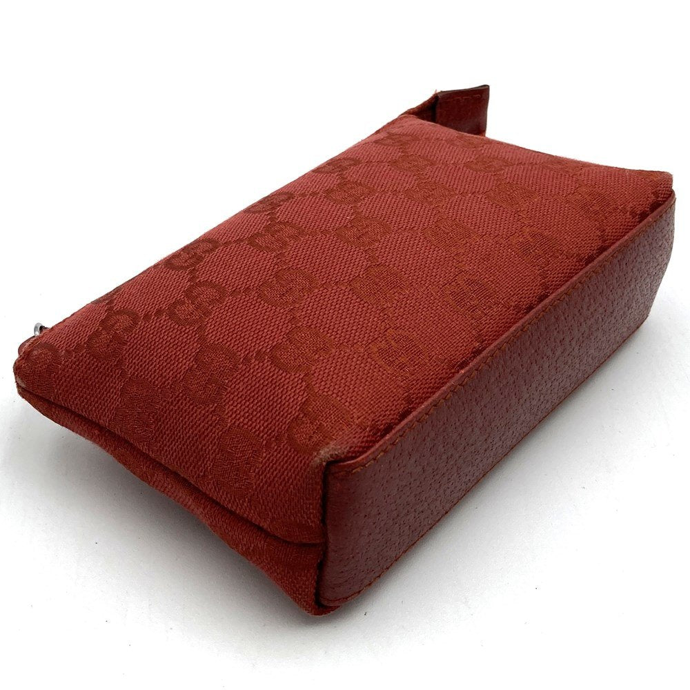 Gucci 115237 Pouch, Accessory Case, Makeup Pouch, Cosmetic Case, GG Canvas, Red PRE-OWNED
