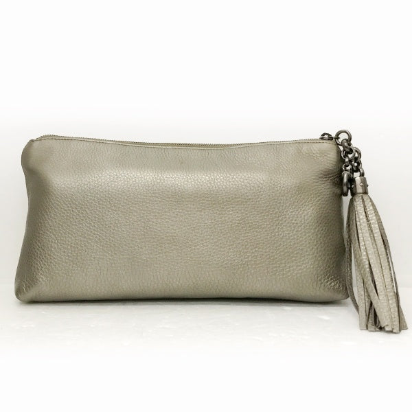 Gucci 310293 Tassel Clutch Bag/Pouch Metallic Leather Gold Pre-owned