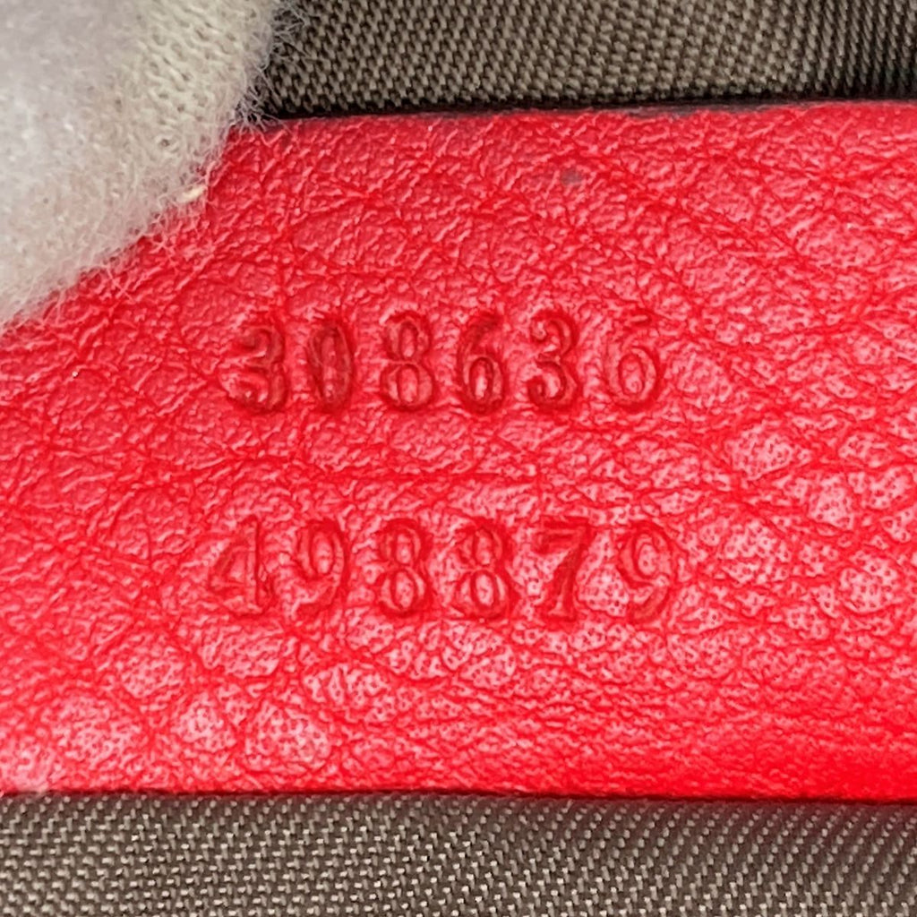 Gucci 308636 Soho Pouch with Tassel and Interlocking G in Red Calfskin Leather PRE-OWNED
