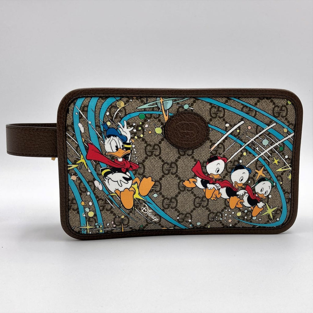 Gucci 647929 Disney Donald Duck Second Bag GG Supreme Brown Pre-owned