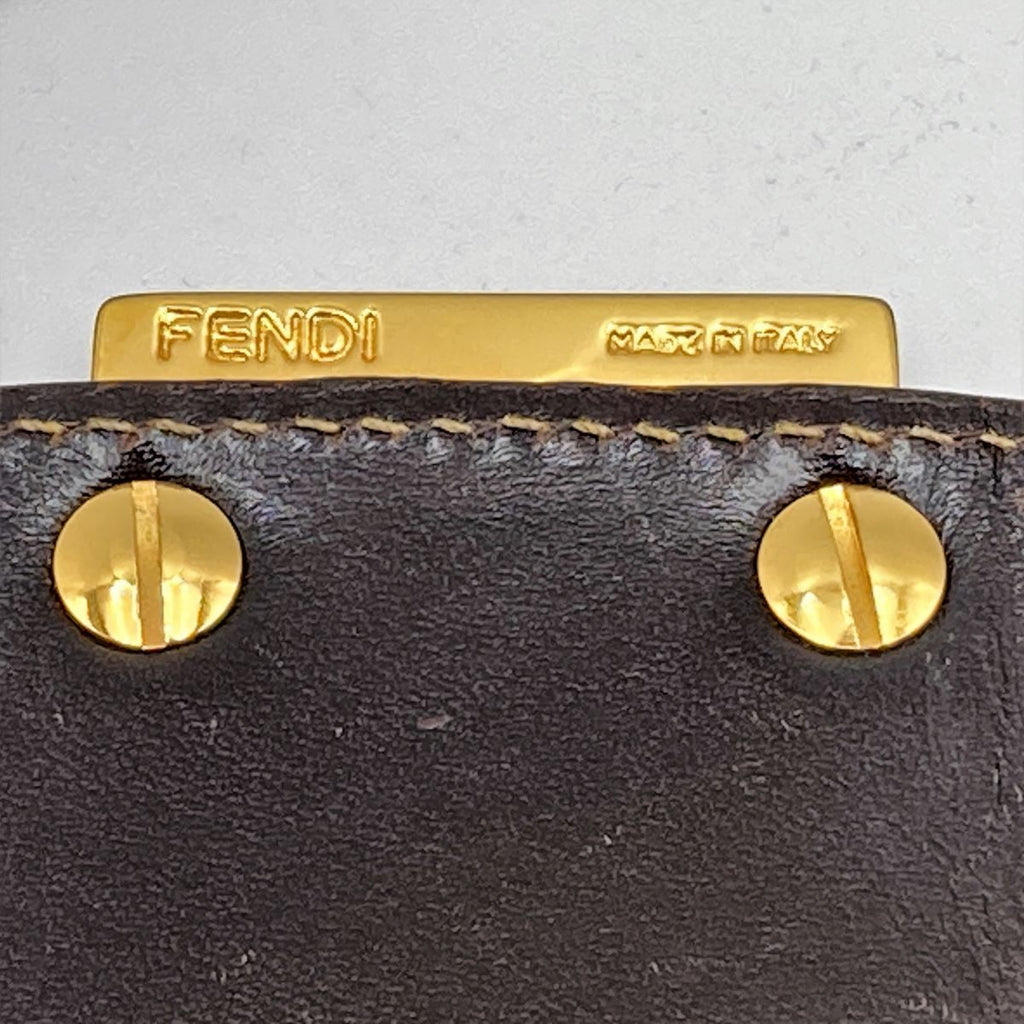 Fendi Mamma Bucket handbag in brown nylon Zucca with gold hardware PRE-OWNED