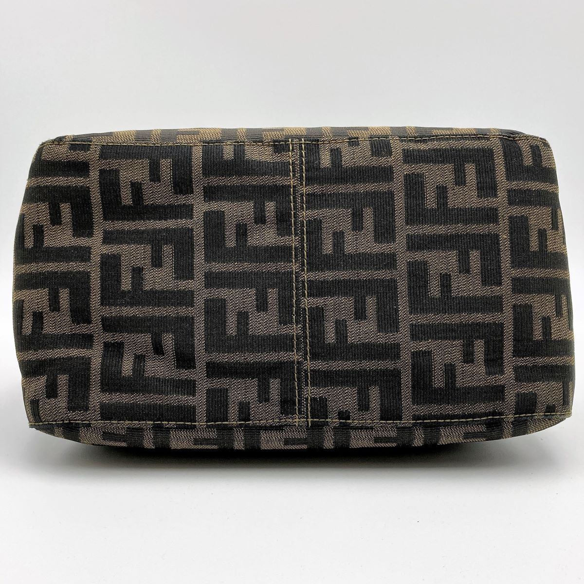 Fendi Mamma Bucket handbag in brown nylon Zucca with gold hardware PRE-OWNED