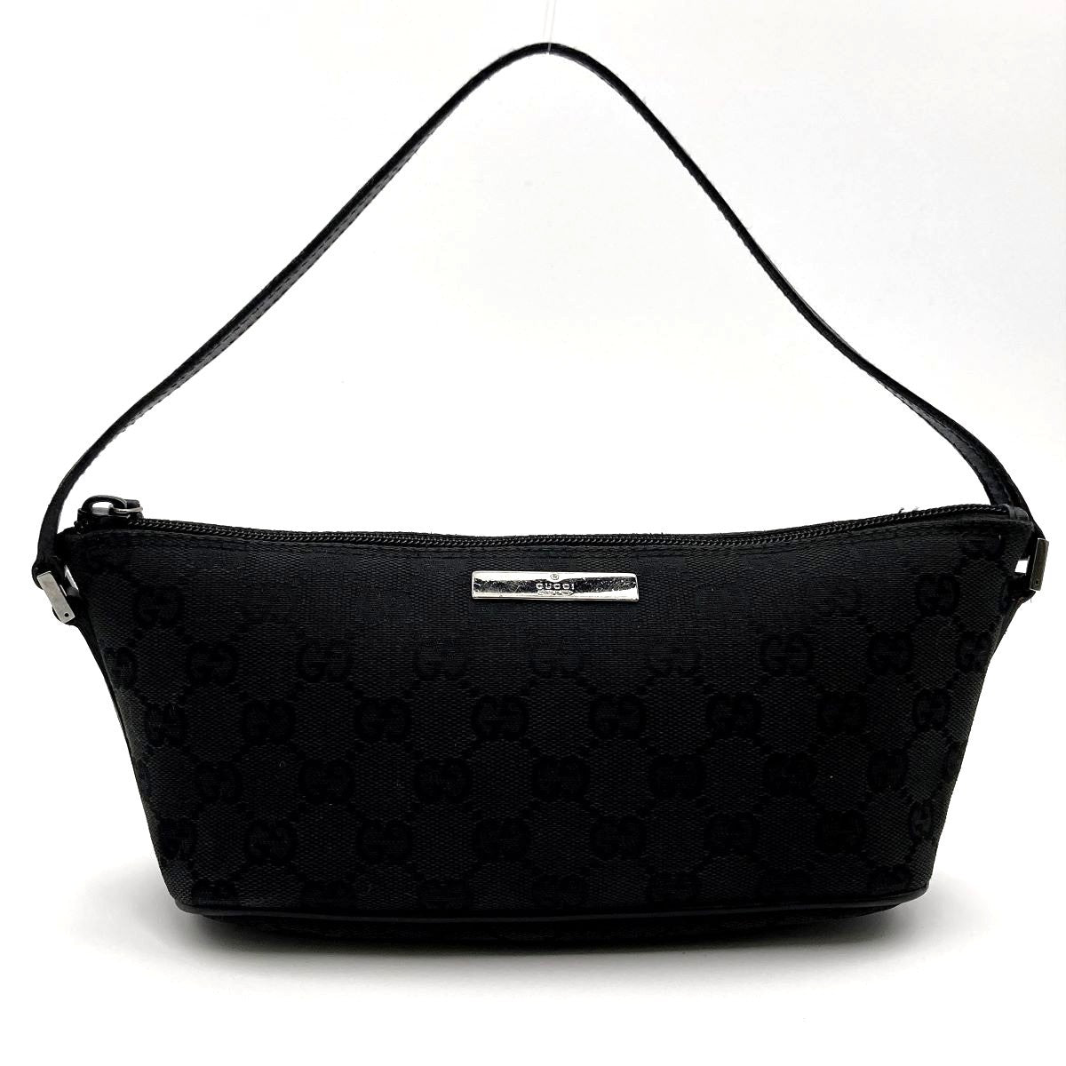 Gucci 07198 Accessory Pouch GG Canvas Black Pre-owned