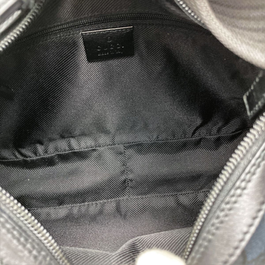 Gucci 001 4198 Shoulder Bag in GG Canvas, Black PRE-OWNED