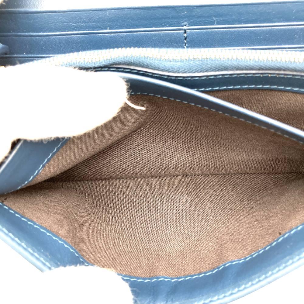 Fendi long wallet in pecan print canvas and leather, brown and blue, 8M0298 PRE-OWNED