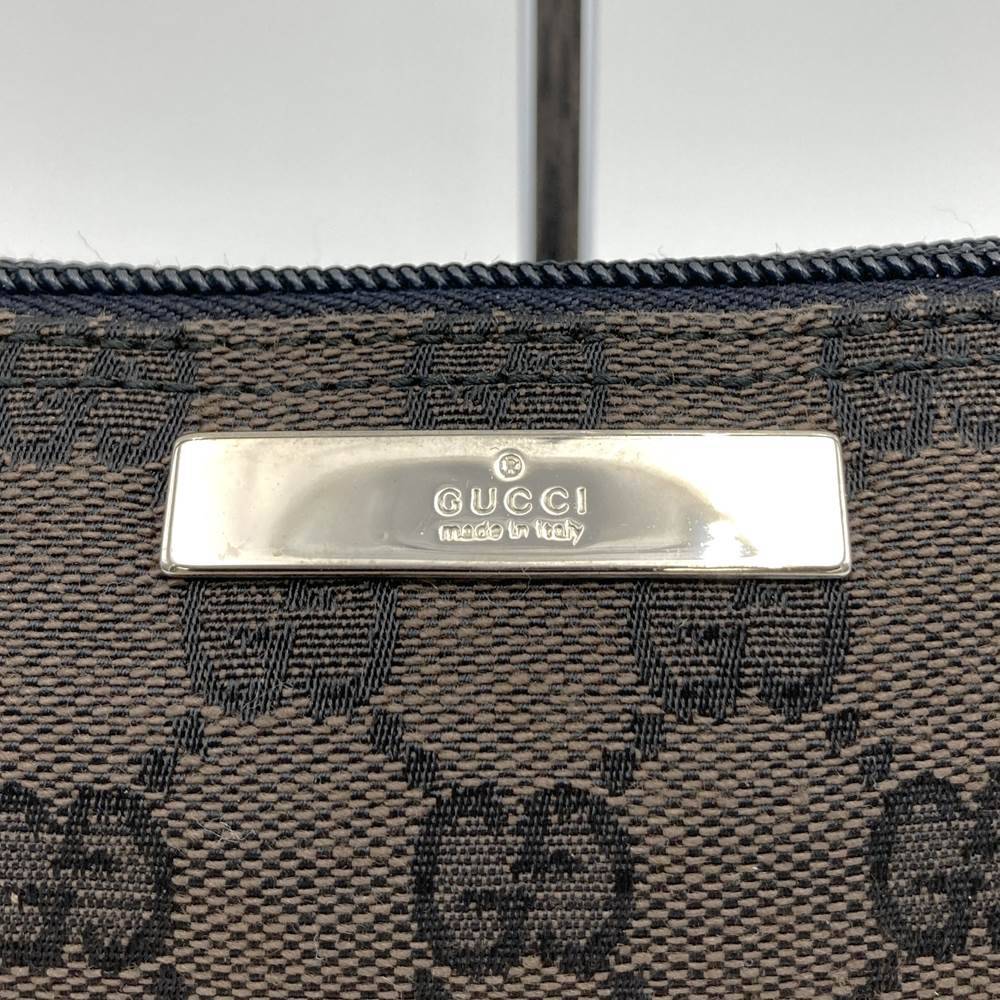 Gucci 002058 Pouch Accessory Pouch GG Canvas Brown/Black PRE-OWNED