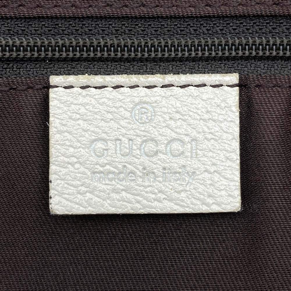 Gucci Princess 163805 Tote Bag, Sherry Line, Horizontal Shoulder Bag, GG Canvas, Brown/White PRE-OWNED