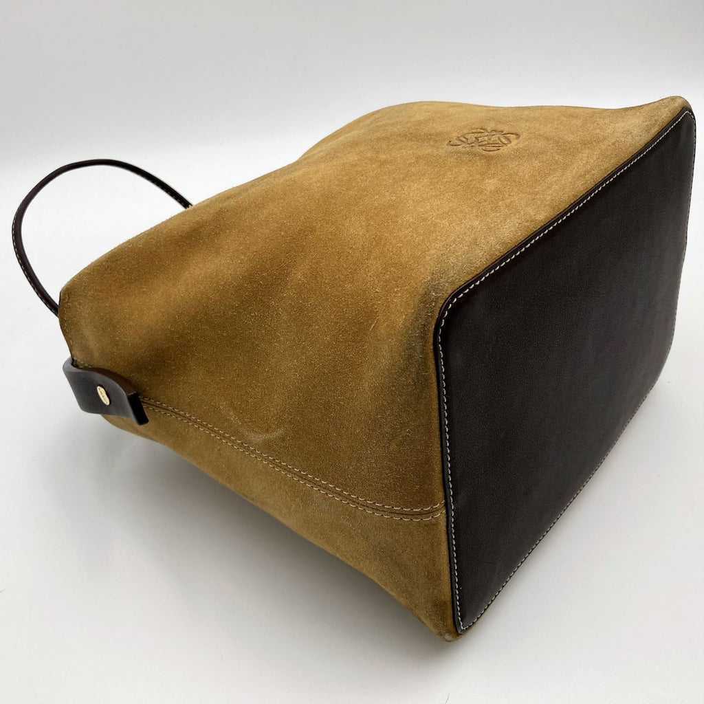 Loewe Handbag Suede Beige Pre-owned
