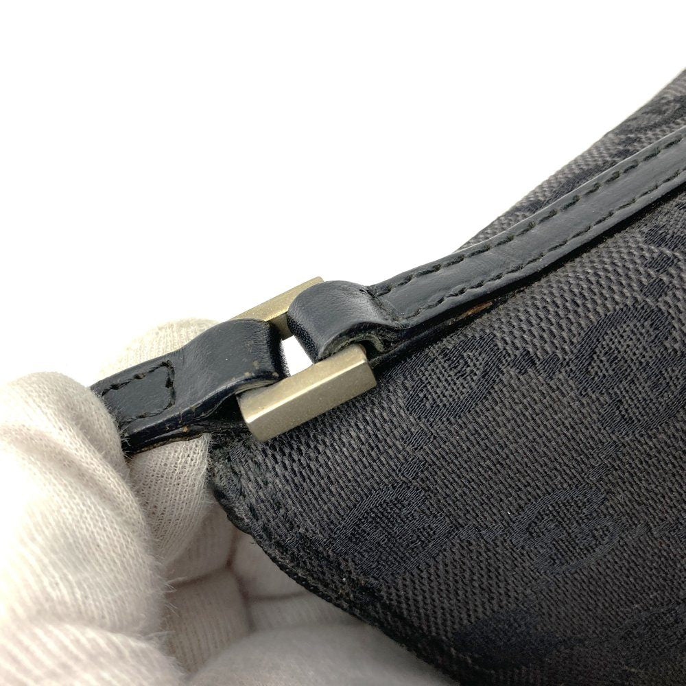 Gucci 039 1103 Handbag Accessory Pouch Black GG Canvas Brand High-End Brand PRE-OWNED